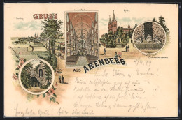 Lithographie Arenberg, Lourdesgrotte, Kirche, Schlafende Jünger  - Sonstige & Ohne Zuordnung