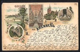 Lithographie Arenberg, Kirche, Innenansicht, Schlafende Jünger  - Sonstige & Ohne Zuordnung