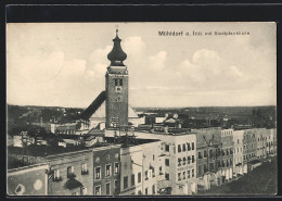 AK Mühldorf A. Inn, Ortsansicht Mit Stadtpfarrkirche  - Muehldorf