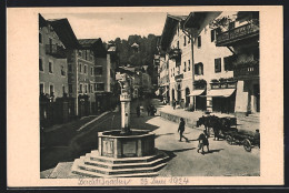 AK Berchtesgaden, Marktplatz Mit Geschäften Und Brunnen  - Berchtesgaden