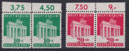 Bizone 101-102 Berlin Hilfe Oberrand Paar Brandenburger Tor Tadellos Postfrisch - Sonstige & Ohne Zuordnung