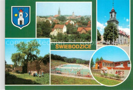 73594831 Swiebodzice Panorama Stadtmauer Kirche Schwimmbad Swiebodzice - Poland
