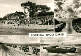 73593500 Zingst Ostseebad Badestrand Kleiner Bootshafen Fischerboote Zingst Osts - Zingst