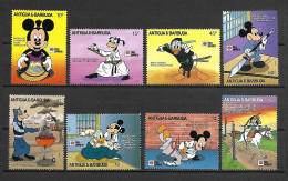 Disney Set Antigua & Barbuda 1991 Demonstrating Japanese Martial Arts MNH - Disney