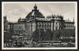 AK München, Strassenbahn Vor Dem Justizpalast  - Tramways