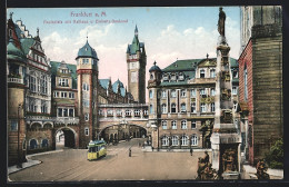 AK Frankfurt A. M., Festplatz Mit Strassenbahn Und Rathaus  - Tramways