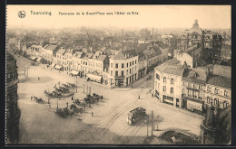 AK Tourcoing, Panorama De La Grand`Place Vers L`Hotel De Ville, Strassenbahn  - Strassenbahnen