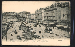 AK Marseille, Ouai De La Fraternité, Strassenbahn  - Tranvía