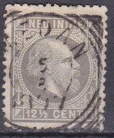 Ned. Indië: 1870 Koning Willem III 12 ½  Cent Grijs Kamtanding 12½ Kl. G. NVPH 10 H - Indes Néerlandaises