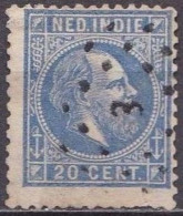 Ned. Indië: 1870 Koning Willem III 20 Cent Ultramarijn Kamtanding 12½ : 12 Gr G.  NVPH 12 F - Indie Olandesi