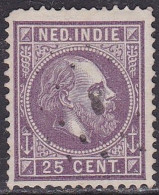 Ned. Indië: 1870 Koning Willem III 25 Cent Violet Kamtanding 13½  : 13¼  Gr. G.  NVPH 13 E - Niederländisch-Indien