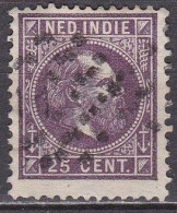 Ned. Indië: 1870 Koning Willem III 25 Cent Donkerviolet Kamtanding 12½ : 12 Gr G.  NVPH 13 F - Indes Néerlandaises