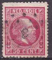 Ned. Indië: 1870 Koning Willem III 50 Cent Karmijn Kamtanding 12½ : 12 Kl. G. NVPH 15 C - Indie Olandesi