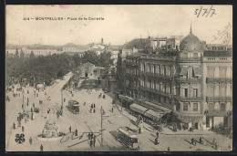 AK Montpellier, Place De La Comedie, Strassenbahn  - Strassenbahnen