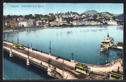 AK Luzern, Strassenbahnen Auf Der Seebrücke  - Tranvía