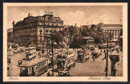 AK Berlin, Potsdamer Platz Mit Palast-Hotel Und Strassenbahn  - Strassenbahnen