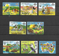 Disney Set Grenada 1988 Disney Characters In Australia MNH - Disney