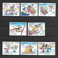 Disney Set Guyana 1991 Winter Olympic Sports MNH - Disney