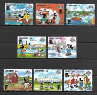 Disney Set Lesotho 1988 Characters In Helsinki MNH - Disney