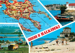 73591726 Halkidiki Chalkidiki Landkarte Insel Aegaeis Strand Halkidiki Chalkidik - Grèce