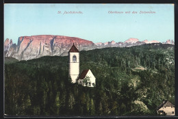 Cartolina Oberbozen, St. Jacobskirche Gegen Die Dolomiten  - Other & Unclassified