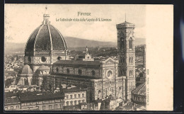 Cartolina Firenze, La Cattedrale Vista Dalla Cupola Di. S. Lorenzo  - Firenze
