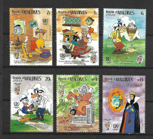 Disney Set Maldives 1985 150th Anniversary Of Mark Twain MNH - Disney