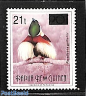 Papua New Guinea 1995 Bird, 21t On 90T, Thin Overprint 1v, Mint NH, Nature - Birds - Papua Nuova Guinea