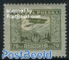 Poland 1925 20Gr., Stamp Out Of Set, Unused (hinged), Transport - Aircraft & Aviation - Ungebraucht