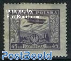 Poland 1925 45Gr., Stamp Out Of Set, Unused (hinged), Transport - Aircraft & Aviation - Ongebruikt