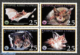 Cyprus 2003 WWF, Bats 4v [+] SPECIMEN, Mint NH, Nature - Animals (others & Mixed) - Bats - World Wildlife Fund (WWF) - Nuevos