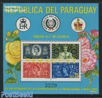 Paraguay 1978 Silver Coronation, Stamps S/s, Mint NH, History - Kings & Queens (Royalty) - Stamps On Stamps - Familles Royales