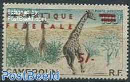 Cameroon 1961 5/-, Paris Print, Stamp Out Of Set, Mint NH, Nature - Giraffe - Cameroon (1960-...)