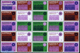 Australia 1971 Christmas 25v In Sheetlet, Mint NH, Religion - Christmas - Unused Stamps