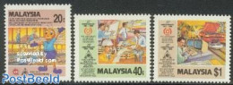 Malaysia 1986 Productivity 3v, Mint NH, Science - Computers & IT - Informática