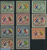 Paraguay 1945 Presidential Visits 11v, Mint NH, History - Various - Flags - Maps - Geografia