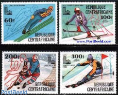 Central Africa 1980 Olympic Winter Games 4v, Mint NH, Sport - Ice Hockey - Olympic Winter Games - Skiing - Hockey (su Ghiaccio)