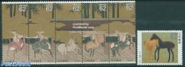 Japan 1990 Horses 6v (1v+[::::]), Mint NH, Nature - Horses - Ungebraucht