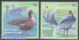 Japan 1993 Water Birds 2v, Mint NH, Nature - Birds - Ducks - Geese - Ongebruikt