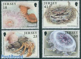 Jersey 1994 Marine Life 4v, Mint NH, Nature - Shells & Crustaceans - Crabs And Lobsters - Mundo Aquatico