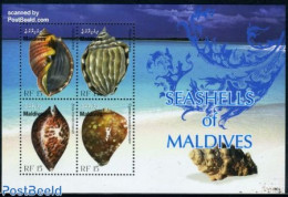 Maldives 2010 Seashells Of Maldives 4v M/s, Mint NH, Nature - Shells & Crustaceans - Mundo Aquatico