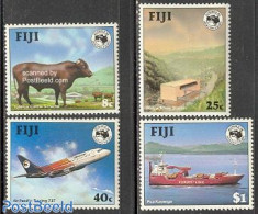 Fiji 1984 Ausipex 4v, Mint NH, Nature - Transport - Animals (others & Mixed) - Water, Dams & Falls - Aircraft & Aviati.. - Aerei
