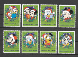 Disney Set Sierra Leone 1997 Christmas MNH - Disney