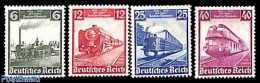Germany, Empire 1935 Railways Centenary 4v, Unused (hinged), Transport - Railways - Unused Stamps
