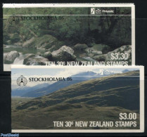 New Zealand 1986 Stockholmia 2 Booklets, Mint NH, Nature - Birds - Stamp Booklets - Nuevos
