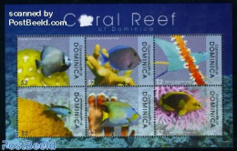 Dominica 2009 Coral Reef Fish 6v M/s, Mint NH, Nature - Fish - Fische