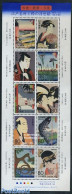 Japan 2007 Ukiyoe 10v M/s, Mint NH, Nature - Fish - Flowers & Plants - Art - Bridges And Tunnels - Nuovi