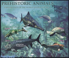 Liberia 2005 Prehistoric Animals 4v M/s, Cymbospondylus, Mint NH, Nature - Fish - Prehistoric Animals - Reptiles - Tur.. - Fische