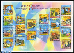 Hong Kong 2006 Attractions Of 18 Districts 18v M/s, Mint NH, Nature - Science - Transport - Birds - Computers & IT - R.. - Unused Stamps