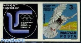 Hungary 1975 Pigeon Olympiade 1v Imperforated, Mint NH, Nature - Sport - Birds - Pigeons - Ungebraucht